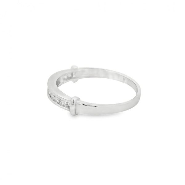 18ct White Gold Diamond Half-Eternity Ring - Size Q - 0.25ct