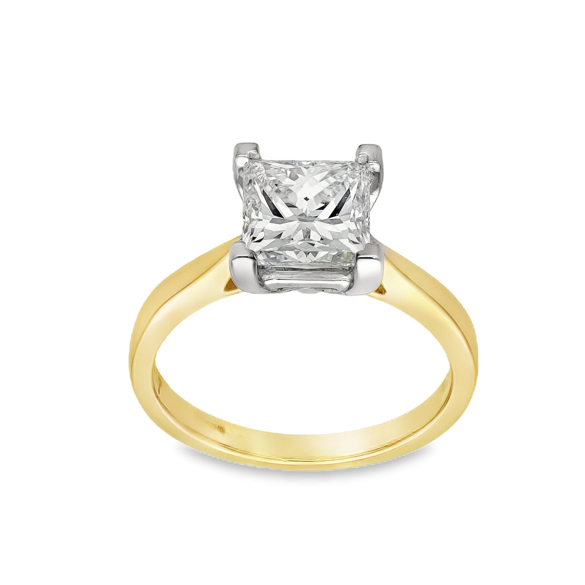 2.17ct Yellow Gold Certified Diamond Engagement Ring - F/VVS2