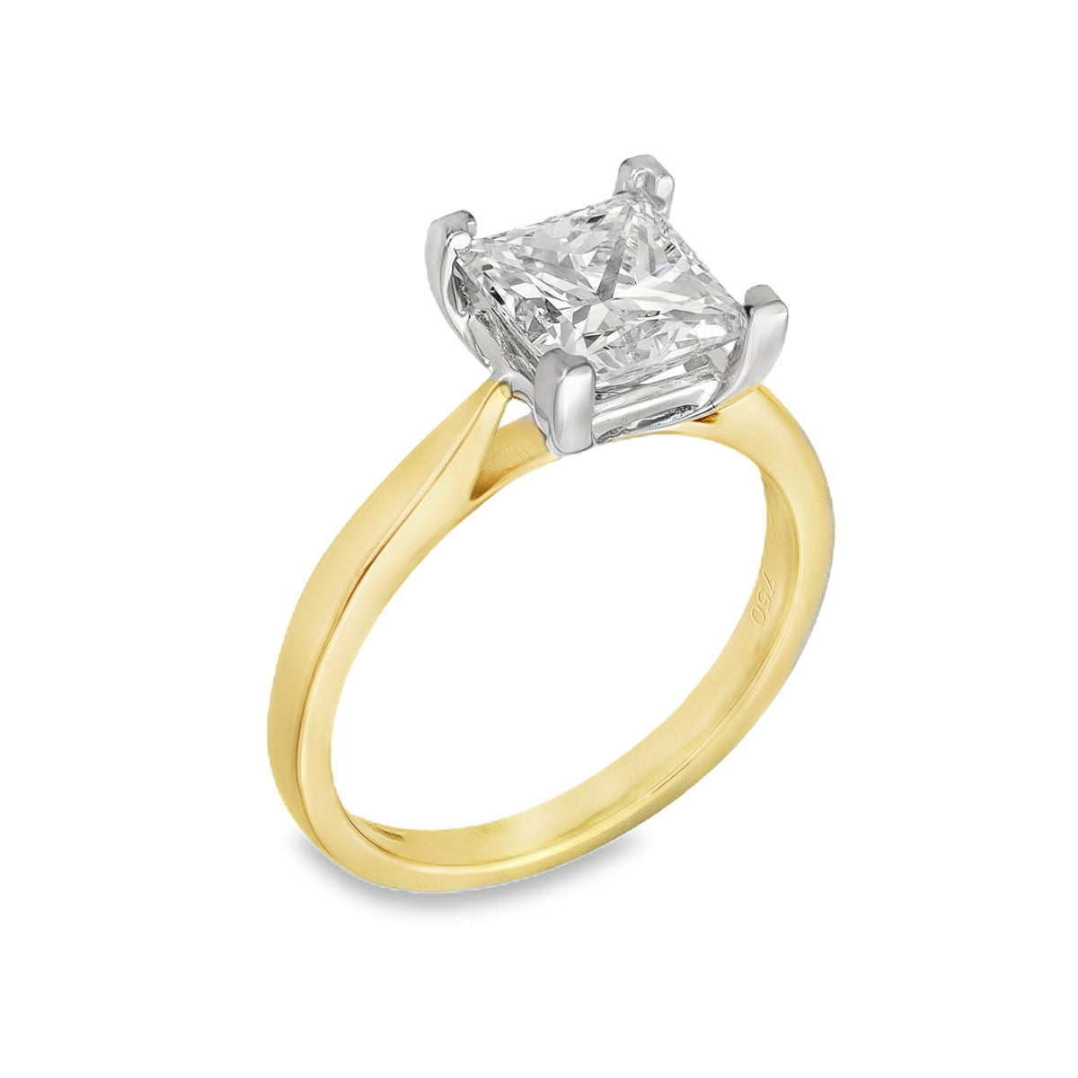 2.17ct Yellow Gold Certified Diamond Engagement Ring - F/VVS2