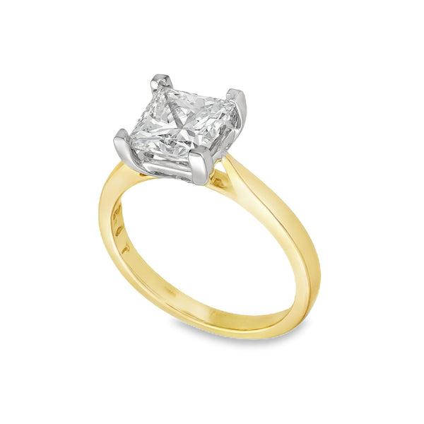 2.17ct Yellow Gold Certified Diamond Engagement Ring - F/VVS2