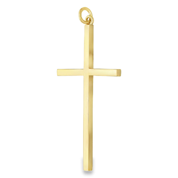 9ct Yellow Gold Thin Cross Pendant - 34x66x3mm - 9.7g