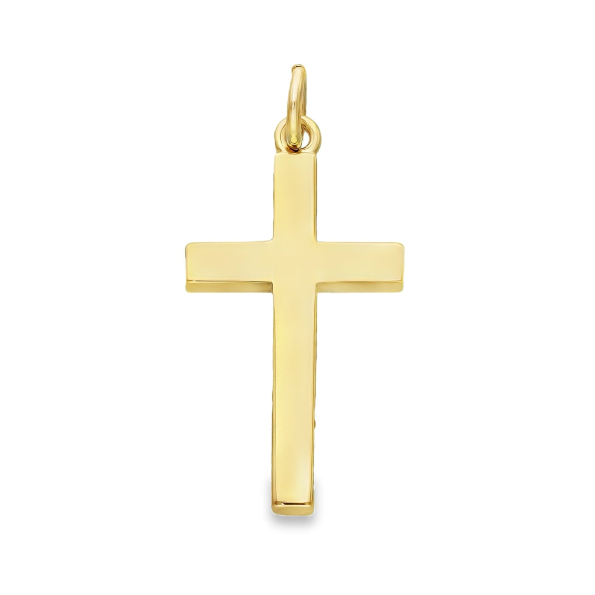 9ct Yellow Gold Square Cross Pendant - 15x28x3mm - 3.6g