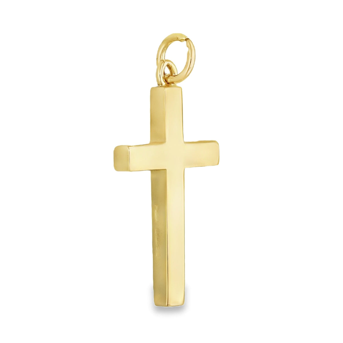 9ct Yellow Gold Square Cross Pendant - 15x28x3mm - 3.6g