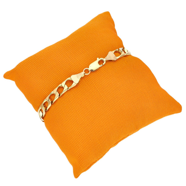 9ct Yellow Gold Square Curb Bracelet - 7.5" - 14.0g