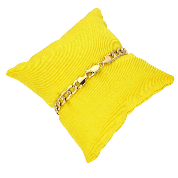 9ct Yellow Gold Hollow Curb Bracelet - 7.5" - 5.2g