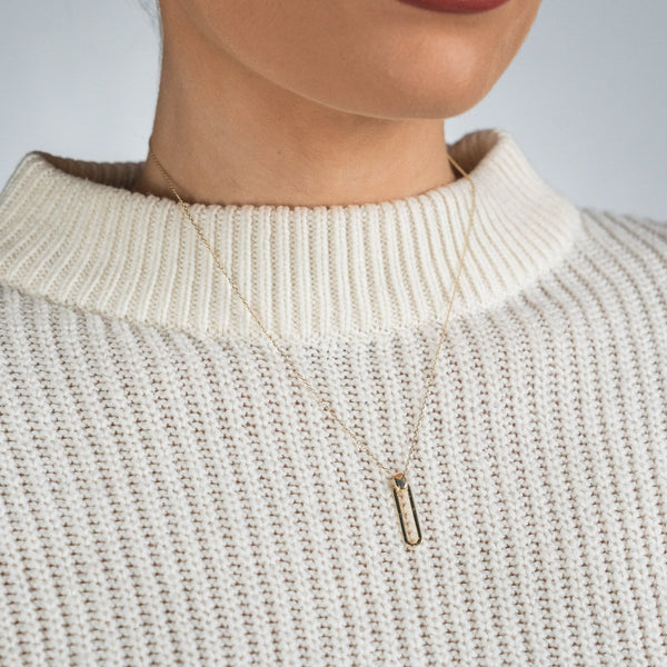 9ct Yellow Gold Paper Clip Necklace - 16/18"
