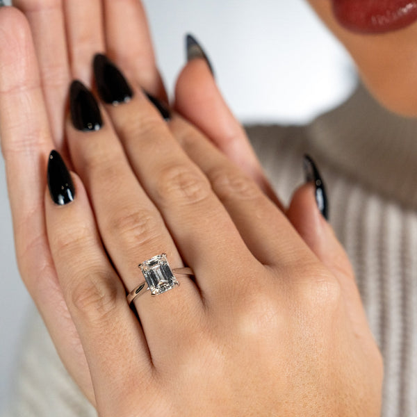 Platinum Certified Diamond Engagement Ring - VVS1 - 3.21ct