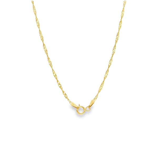 9ct yellow Gold Twist Curb Chain & Diamond Cross Pendant - 20"