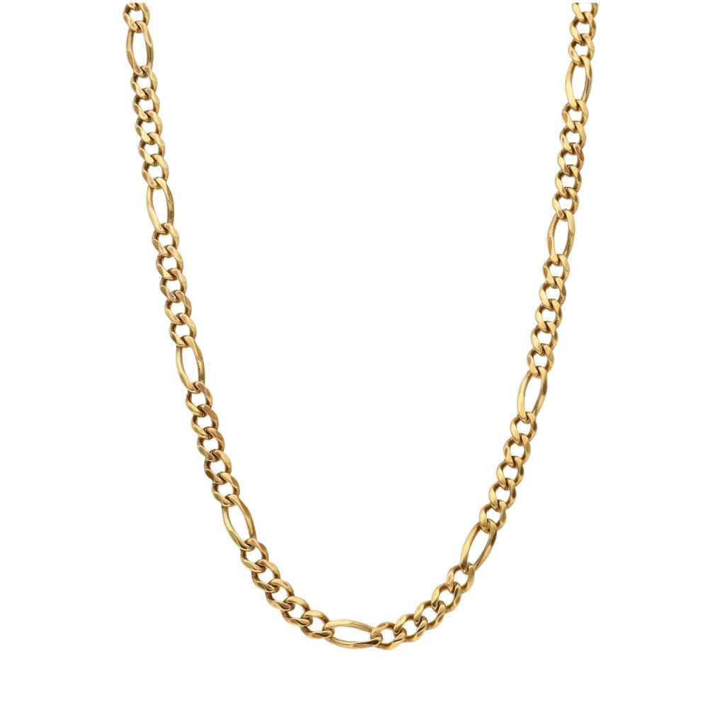 9ct Yellow Gold Figaro Chain - 24" - 12.40g