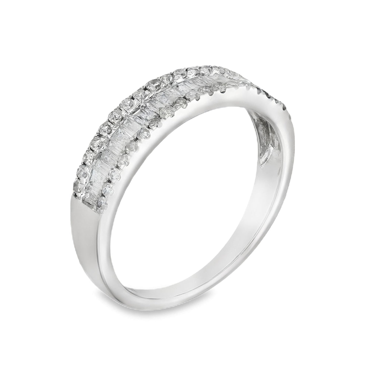 9ct White Gold 0.50ct Diamond Half-Eternity Ring - Size M