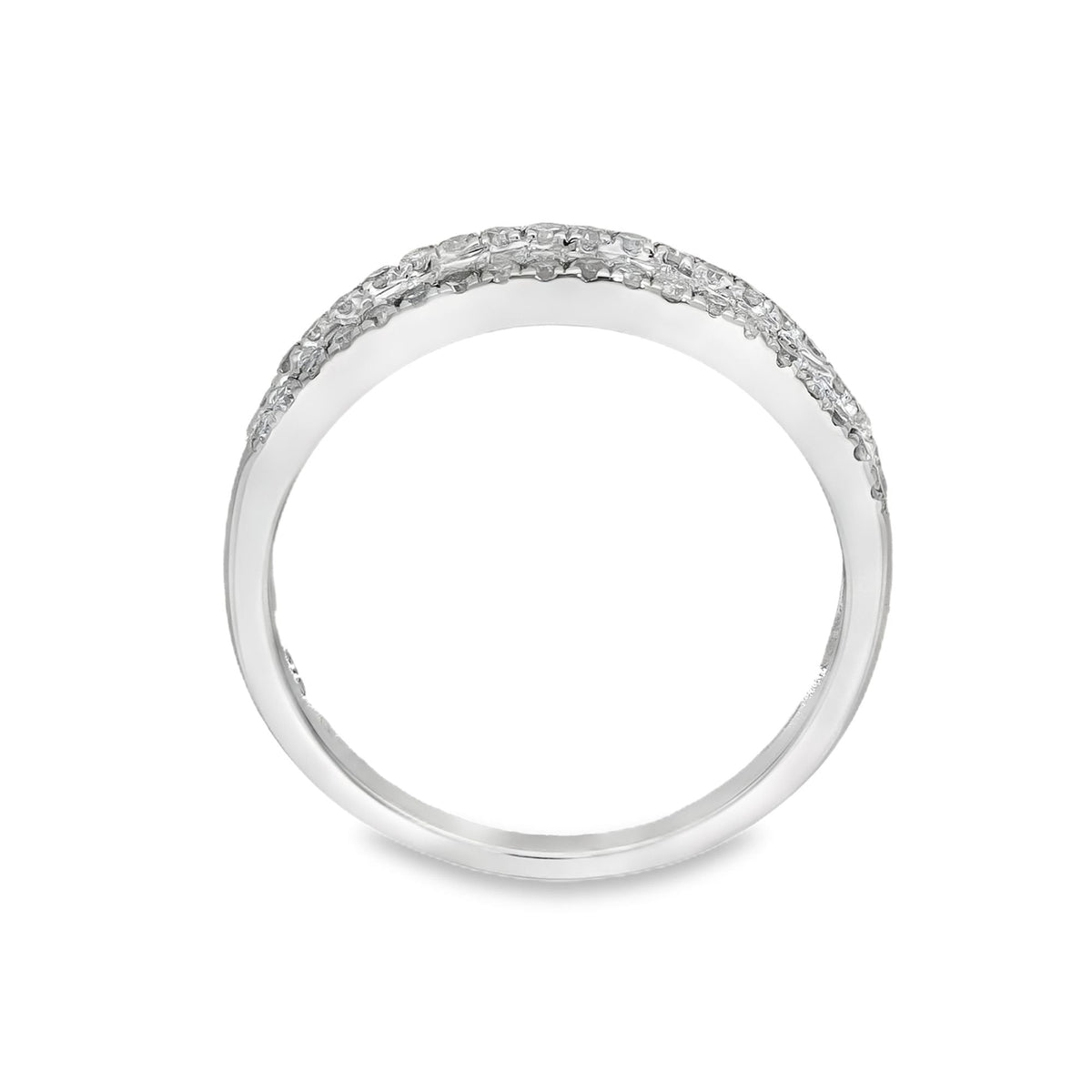 9ct White Gold 0.50ct Diamond Half-Eternity Ring - Size M