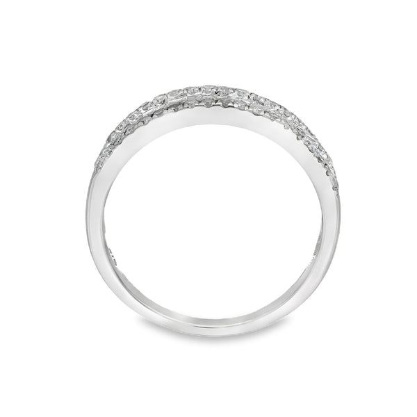 9ct White Gold 0.50ct Diamond Half-Eternity Ring - Size M