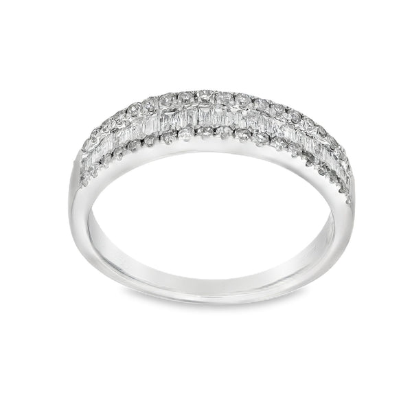9ct White Gold 0.50ct Diamond Half-Eternity Ring - Size M