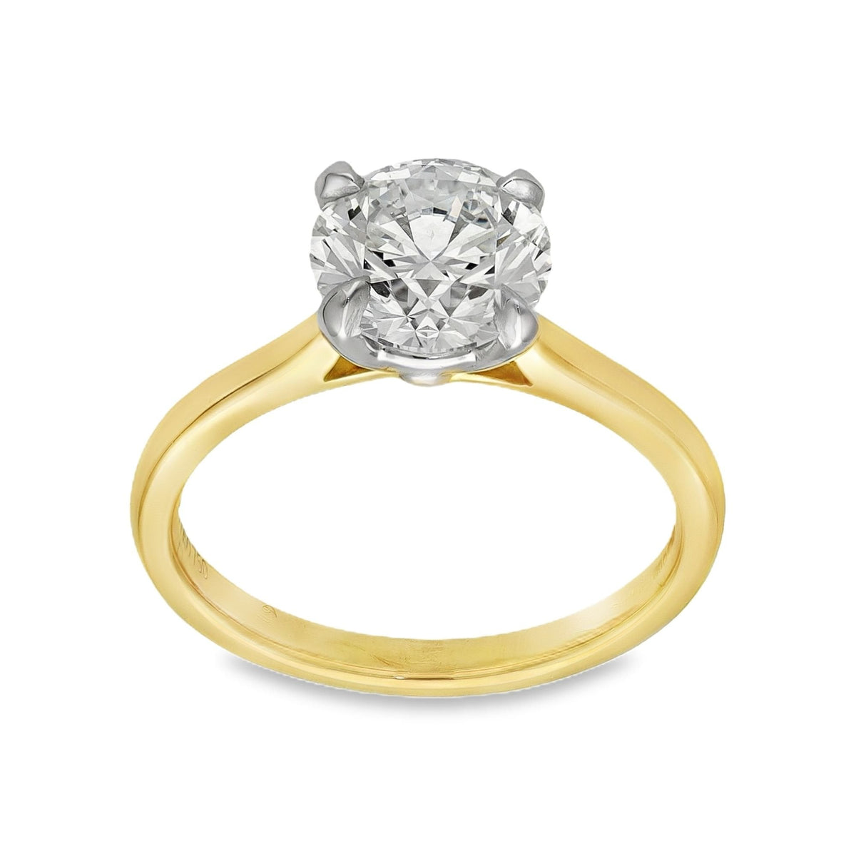 2.01ct Yellow Gold Certified Diamond Engagement Ring - F/VVS2