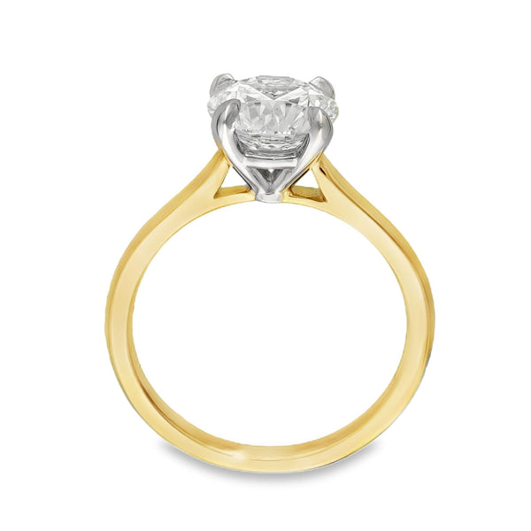 2.01ct Yellow Gold Certified Diamond Engagement Ring - F/VVS2