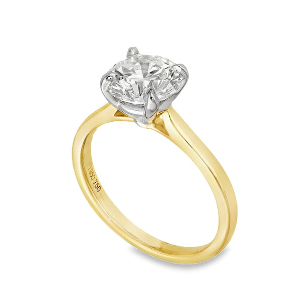 2.01ct Yellow Gold Certified Diamond Engagement Ring - F/VVS2