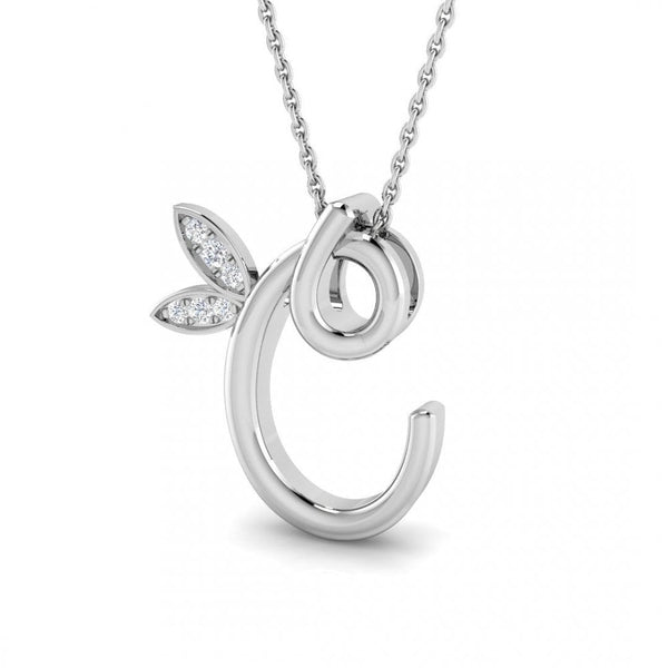 9ct Gold Diamond Butterfly Initial & Chain