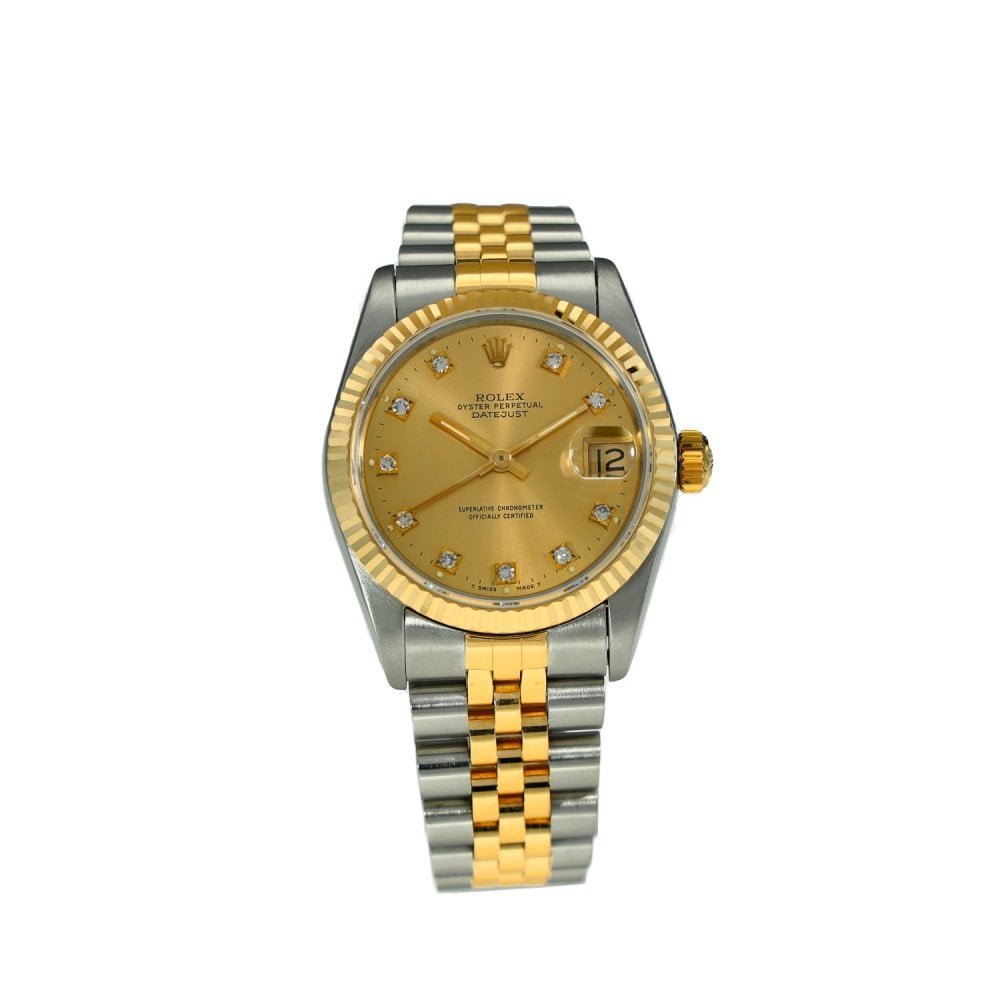Datejust 31 - Midsize Watch - Champagne Diamond Dial - 1995