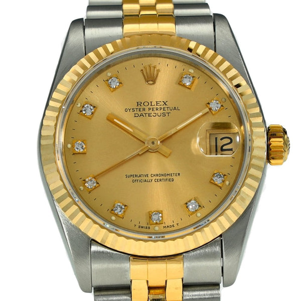 Datejust 31 - Midsize Watch - Champagne Diamond Dial - 1995