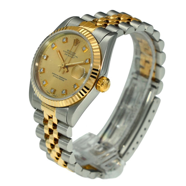 Datejust 31 - Midsize Watch - Champagne Diamond Dial - 1995