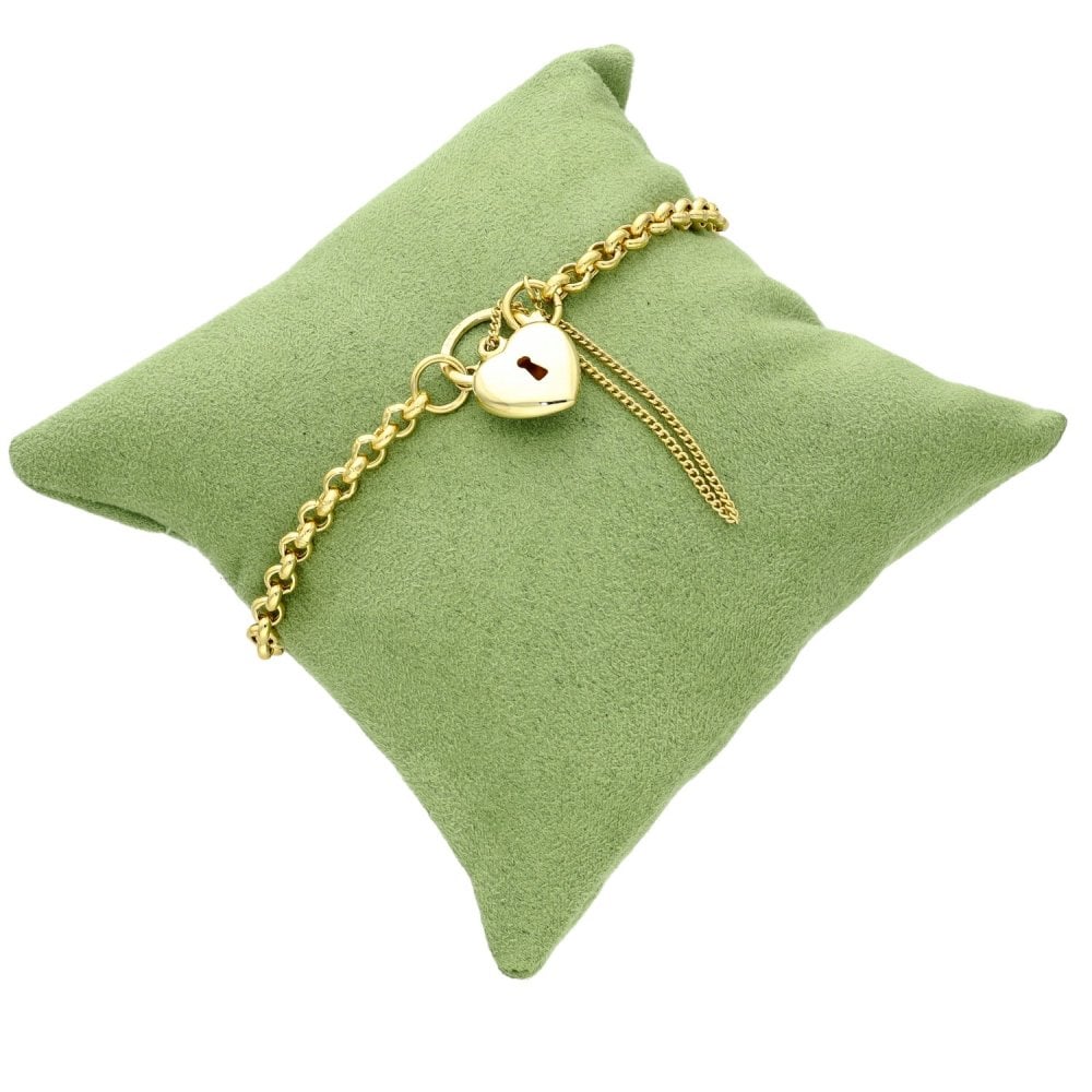 9ct Yellow Gold Belcher Bracelet With Padlock - 5.8g