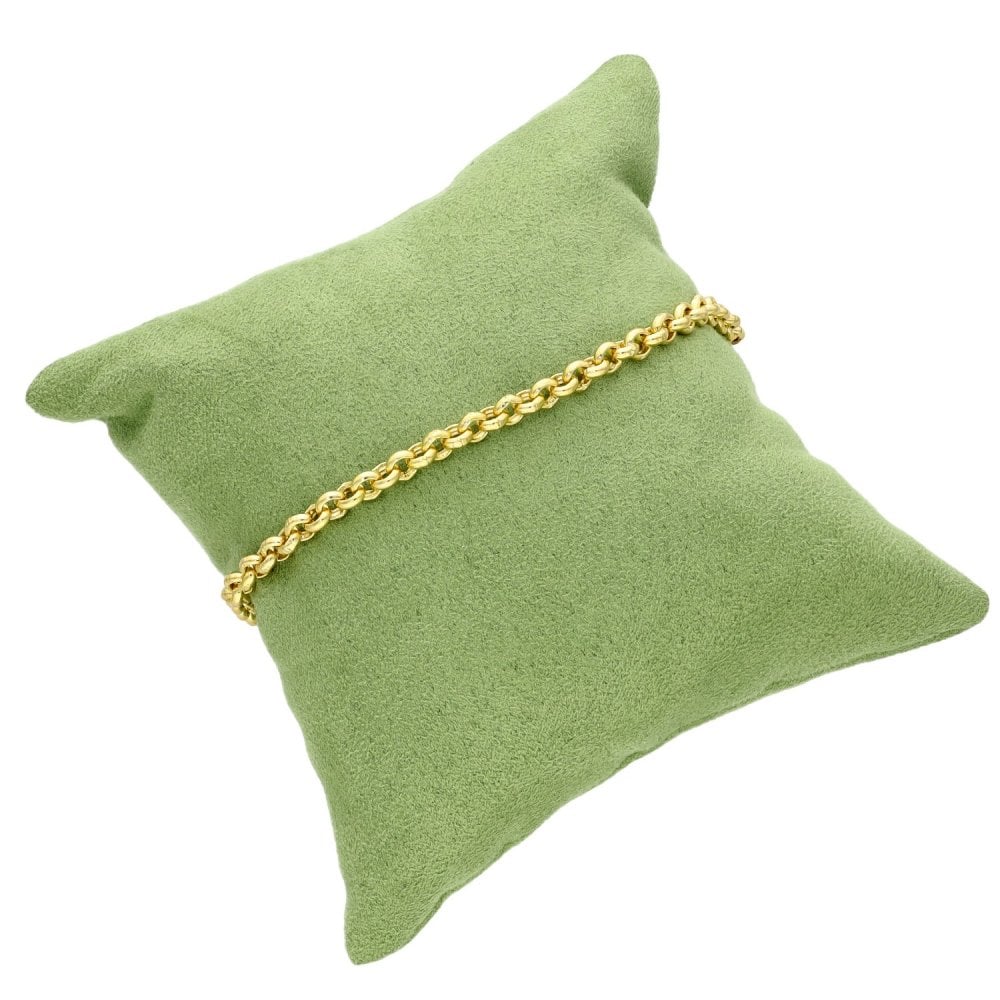 9ct Yellow Gold Belcher Bracelet With Padlock - 5.8g