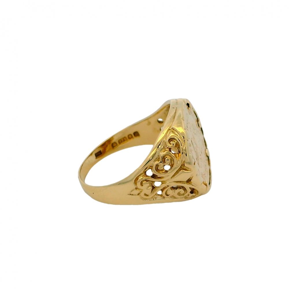 9ct Yellow Gold Dos Pesos Coin Ring - Size N
