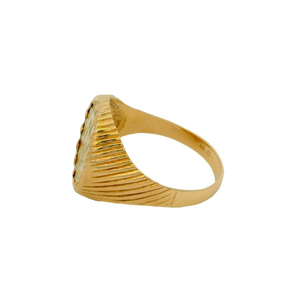 9ct Yellow Gold Dos Pesos Coin Ring - Size T