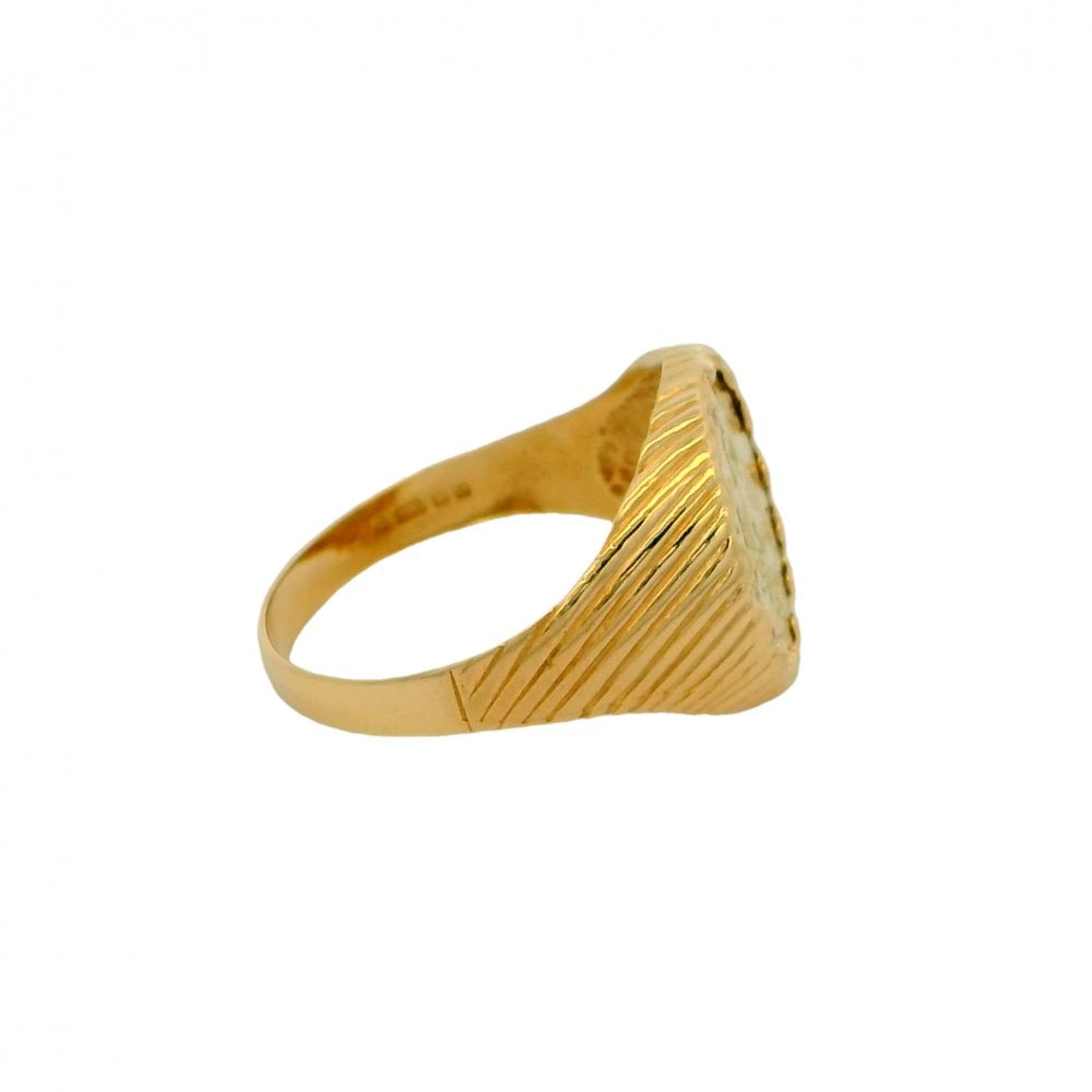 9ct Yellow Gold Dos Pesos Coin Ring - Size T
