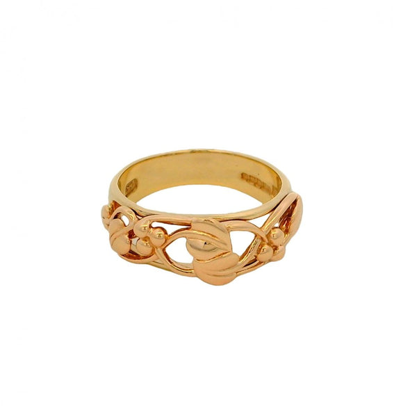 9ct Yellow & Rose Gold Leaf & Vine Band - Size O½