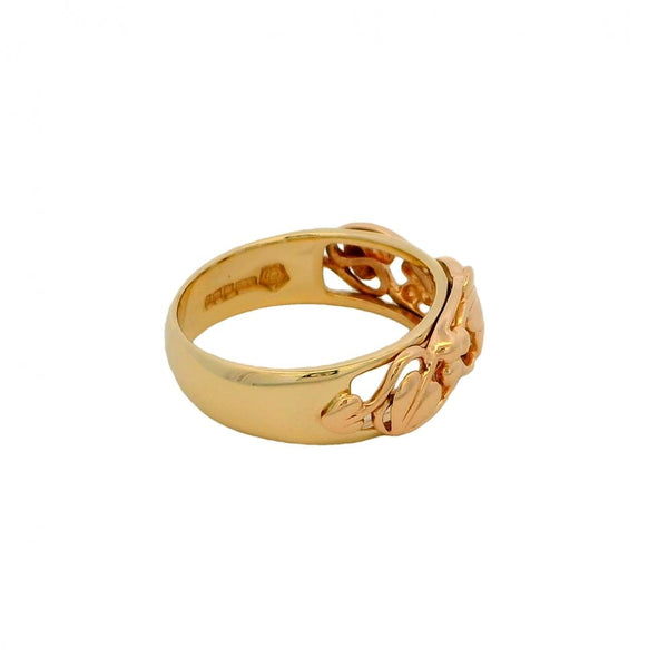 9ct Yellow & Rose Gold Leaf & Vine Band - Size O½