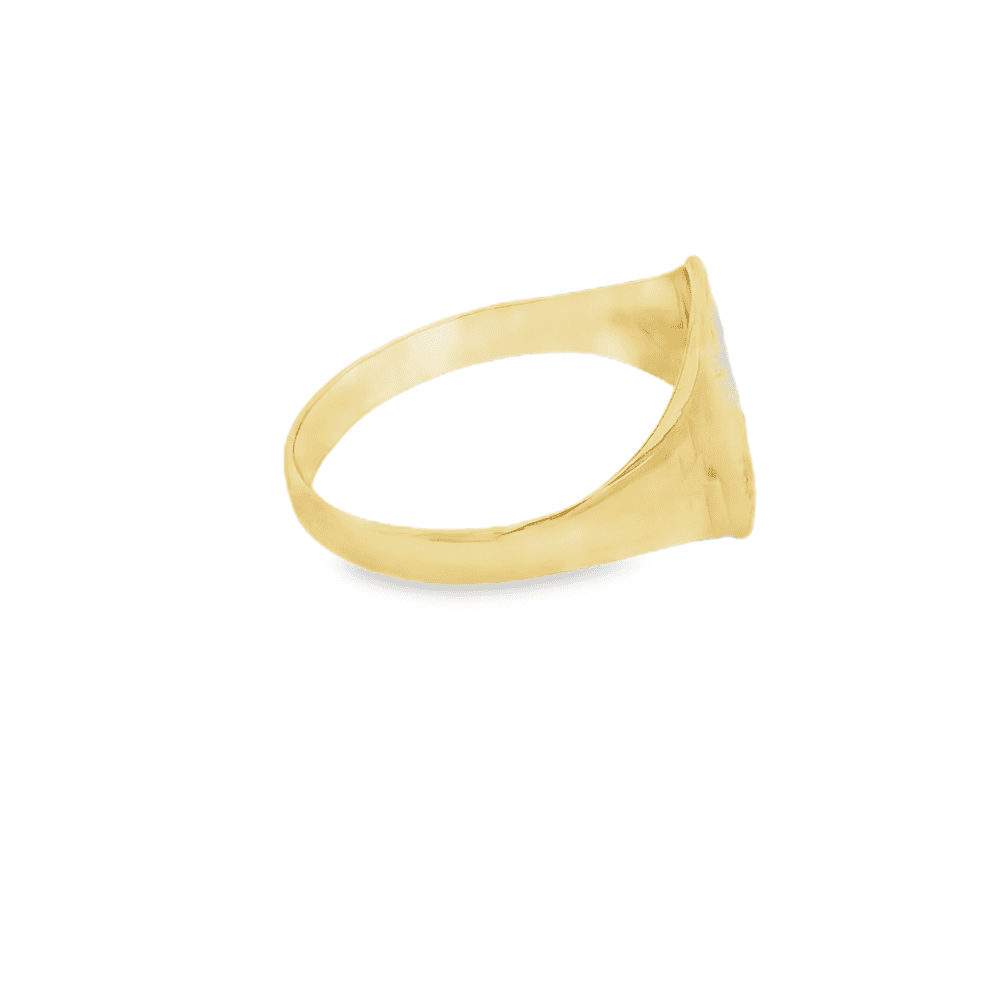 Gents 9ct Yellow Gold Diamond Signet Ring - Size V½ - 3.5g
