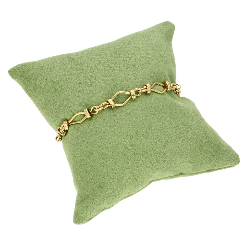 9ct Yellow Gold Open Fancy Link Bracelet - 7.5" - 4.2g