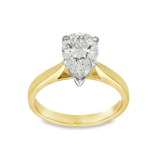 2.01ct Yellow Gold Certified Diamond Engagement Ring - E/VVS2
