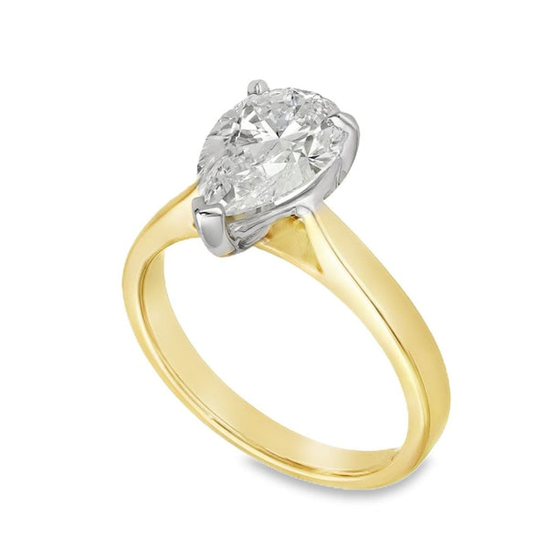2.01ct Yellow Gold Certified Diamond Engagement Ring - E/VVS2