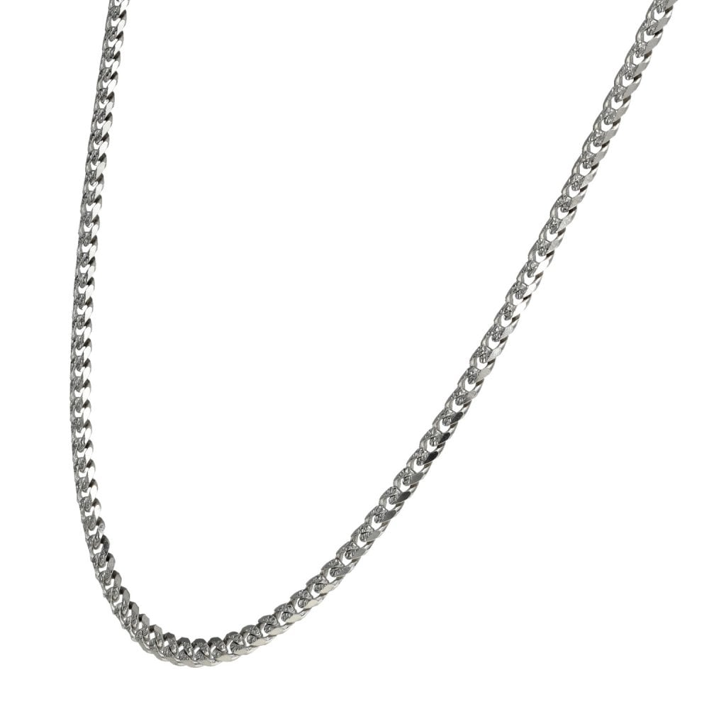9ct White Gold 18" Curb Chain - 7.4g