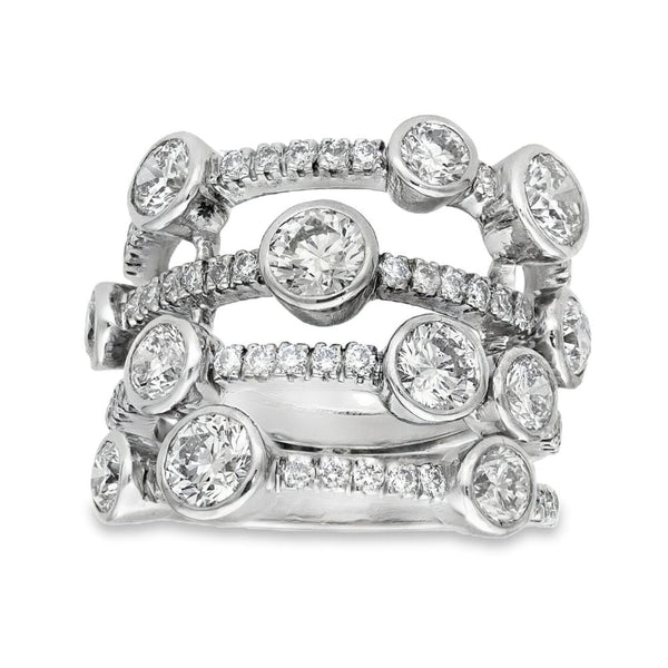 9ct White Gold 4.00ct Diamond Scatter Ring - Size P½