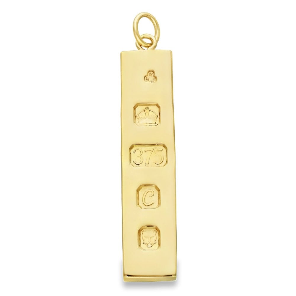 9ct Yellow Gold Ingot Pendant - 11x49x5mm - 29.9g