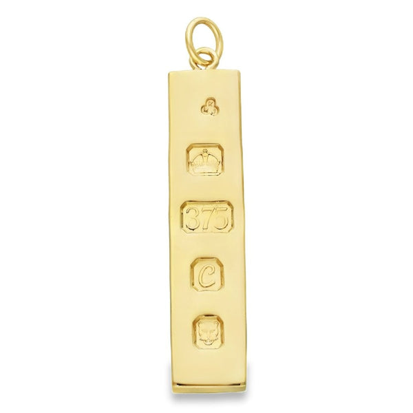 9ct Yellow Gold Ingot Pendant - 11x49x5mm - 29.9g