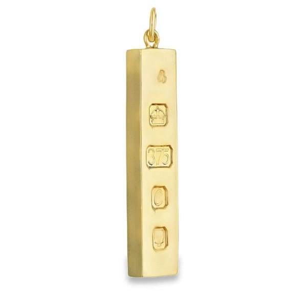 9ct Yellow Gold Ingot Pendant - 11x49x5mm - 29.9g