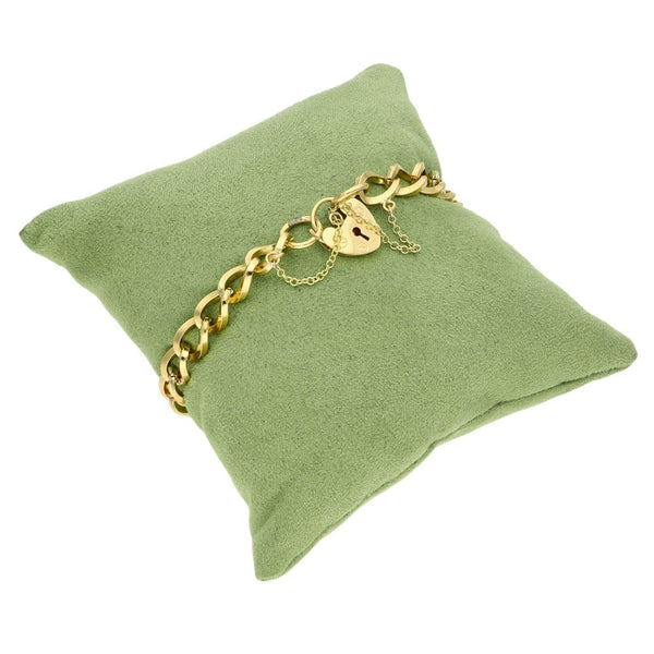 9ct Yellow Gold Curb Link Bracelet With Padlock - 17.4g