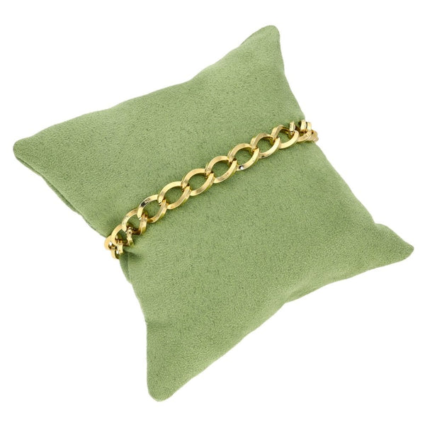 9ct Yellow Gold Curb Link Bracelet With Padlock - 17.4g