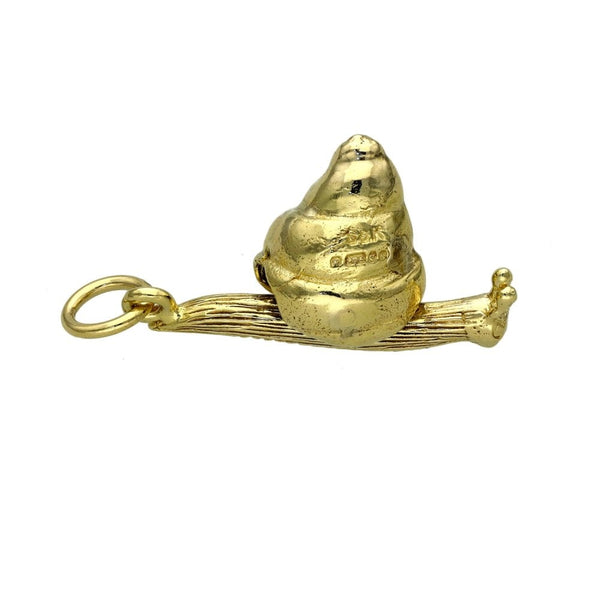 9ct Yellow Gold Snail Pendant - 24x14x10mm - 3.3g