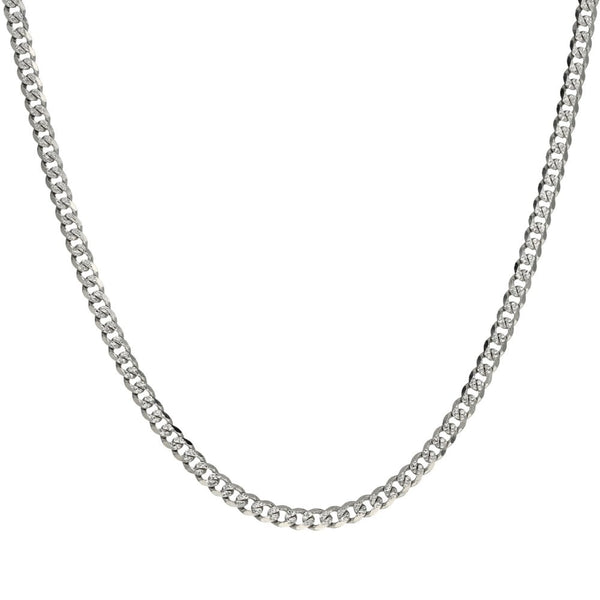 9ct White Gold Curb Chain - 18" - 7.3g