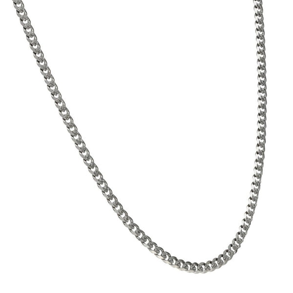 9ct White Gold Curb Chain - 18" - 7.3g