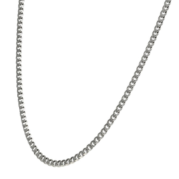 9ct White Gold Curb Chain - 18" - 7.3g