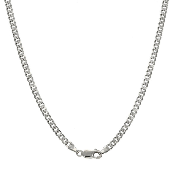 9ct White Gold Curb Chain - 18" - 7.3g