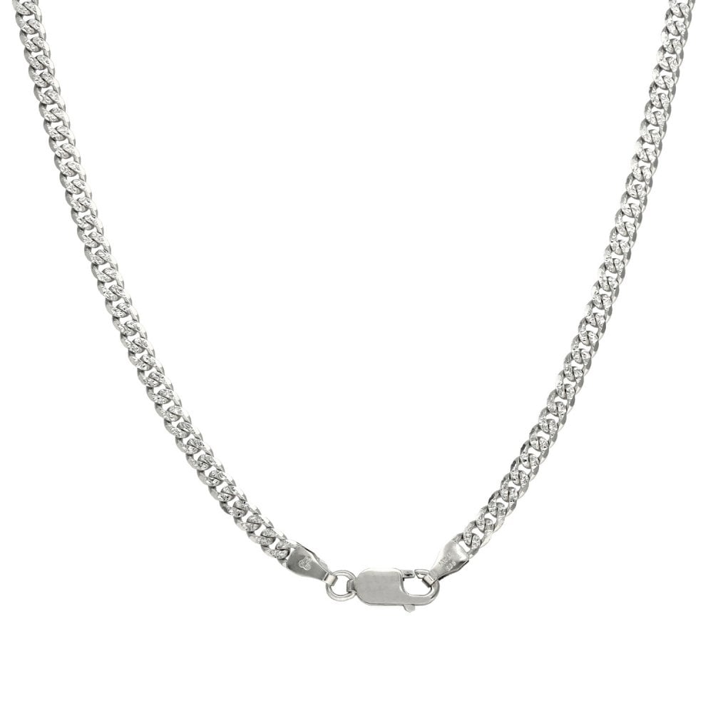 9ct White Gold Curb Chain - 18" - 7.8g