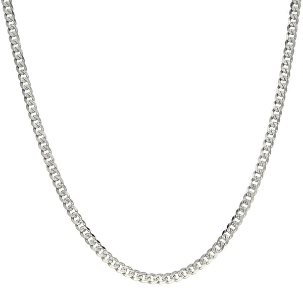 9ct White Gold Curb Chain - 18" - 7.3g