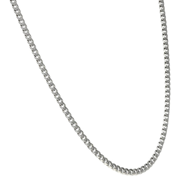 9ct White Gold Curb Chain - 18" - 7.3g